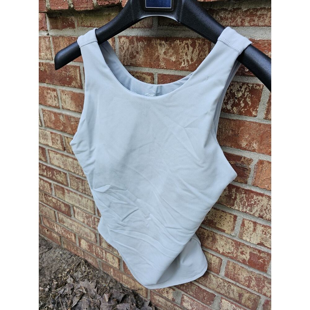 32 Degrees Cool Built In Shelf Bra Tank Top Ribbed Knit Active Camisole Small S